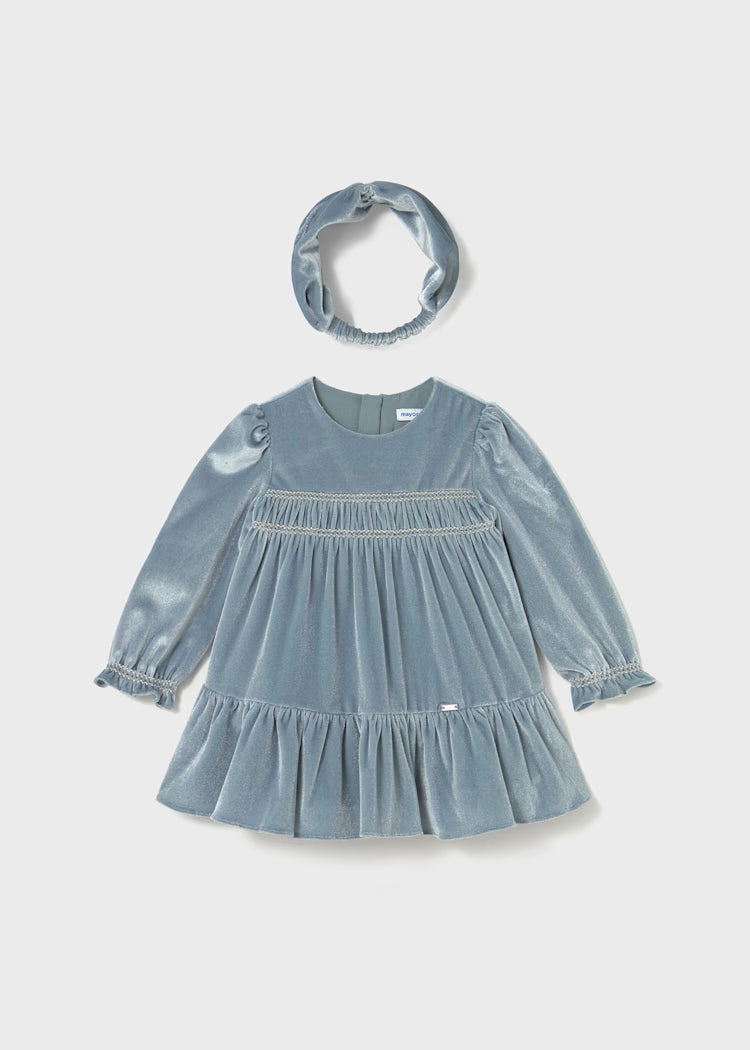 Baby Girl Velvet Dress with Headband