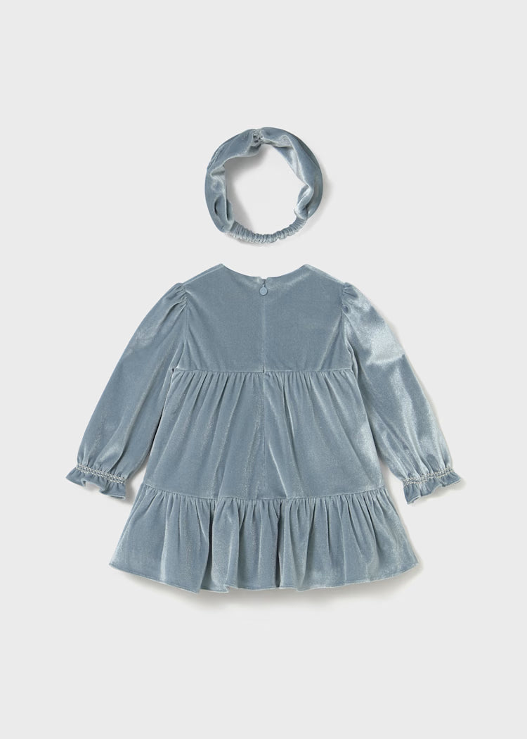 Baby Girl Velvet Dress with Headband