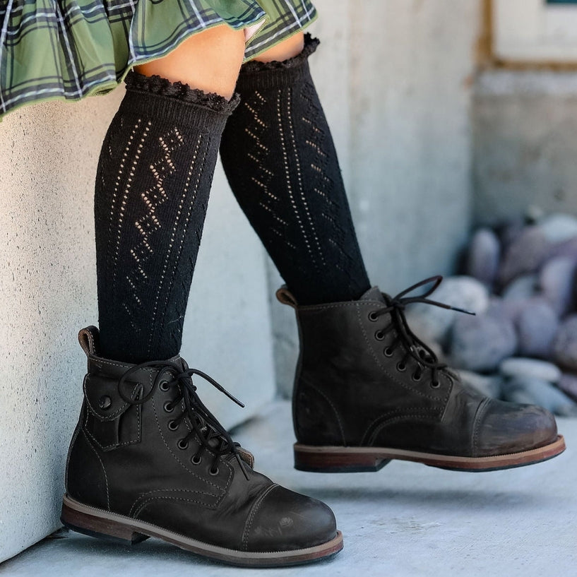 Fancy Lace Top Knee Highs