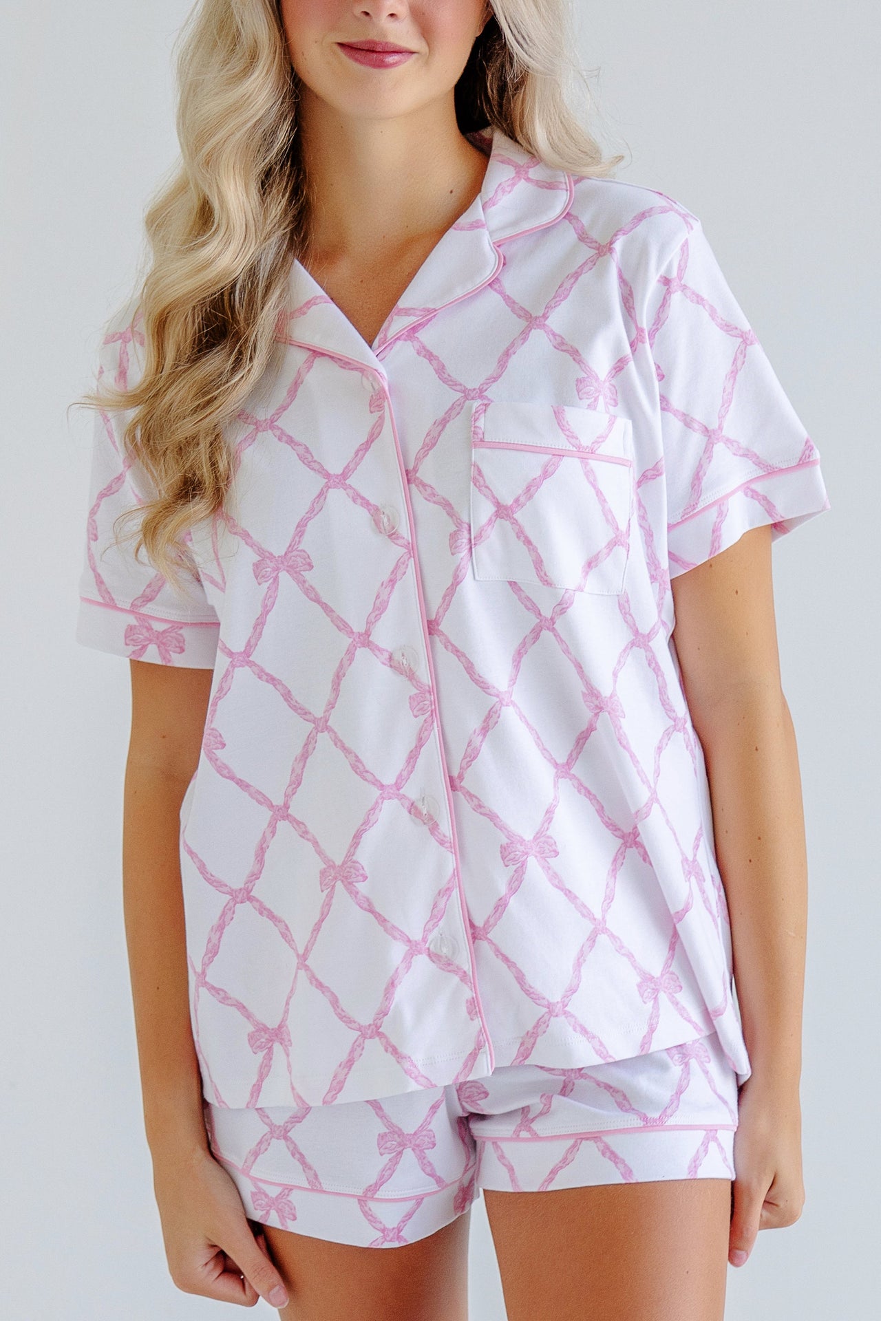 Let Me Lounge Short Sleeve Top | Belle Meade Bow ** FINAL SALE **