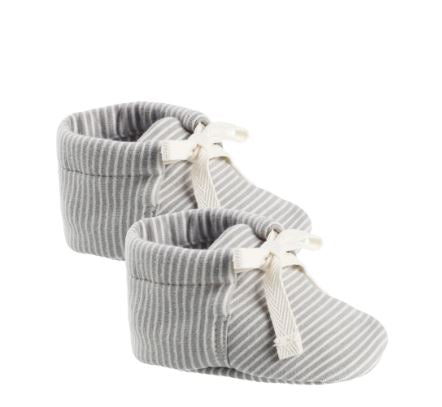 Baby Booties | Blue Micro Stripe