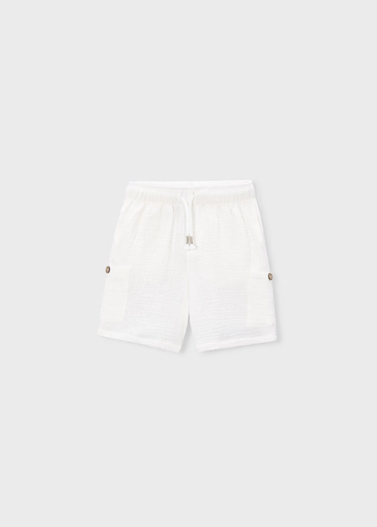 Boy's Lightweight Drawstring Shorts | White