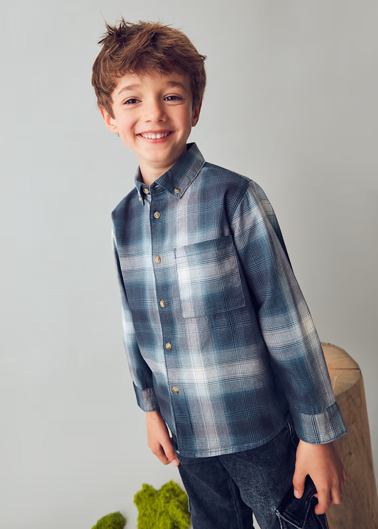 Boy Long Sleeve Plaid Shirt