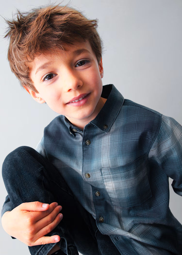 Boy Long Sleeve Plaid Shirt