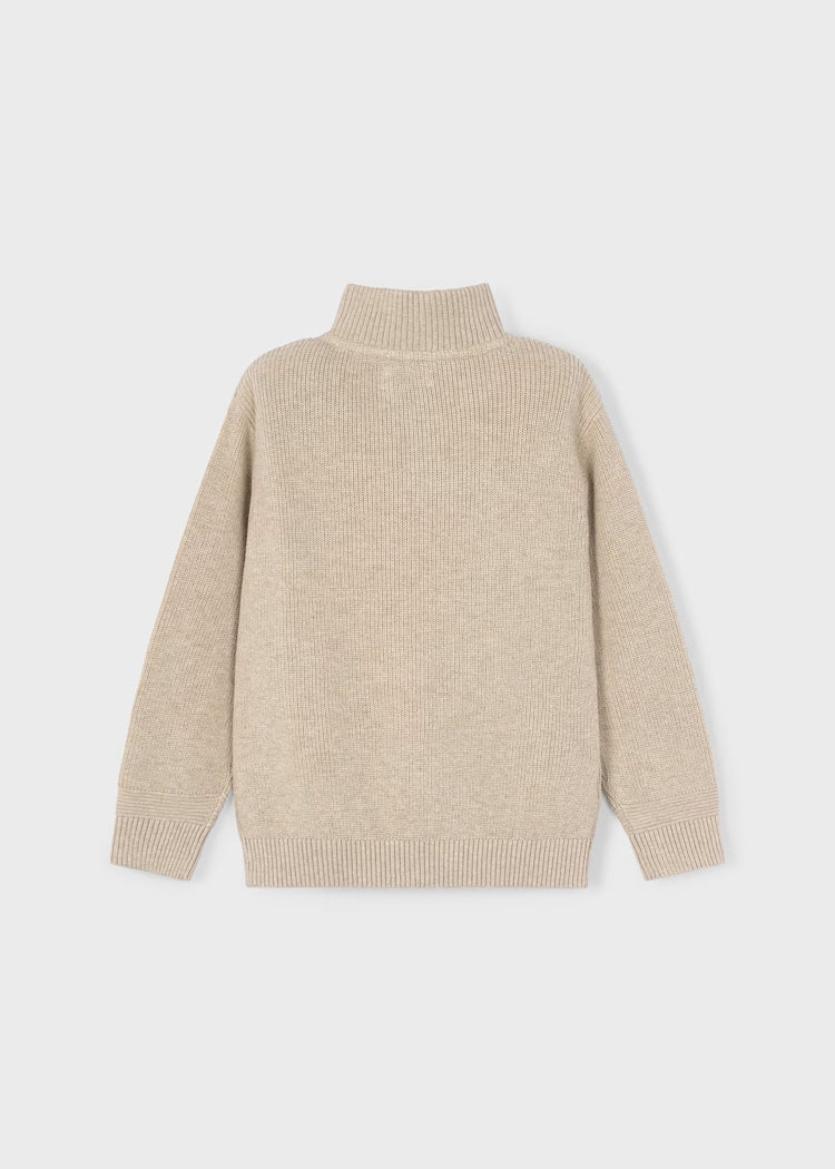 Boy Quarter Zip Sweater | Beige