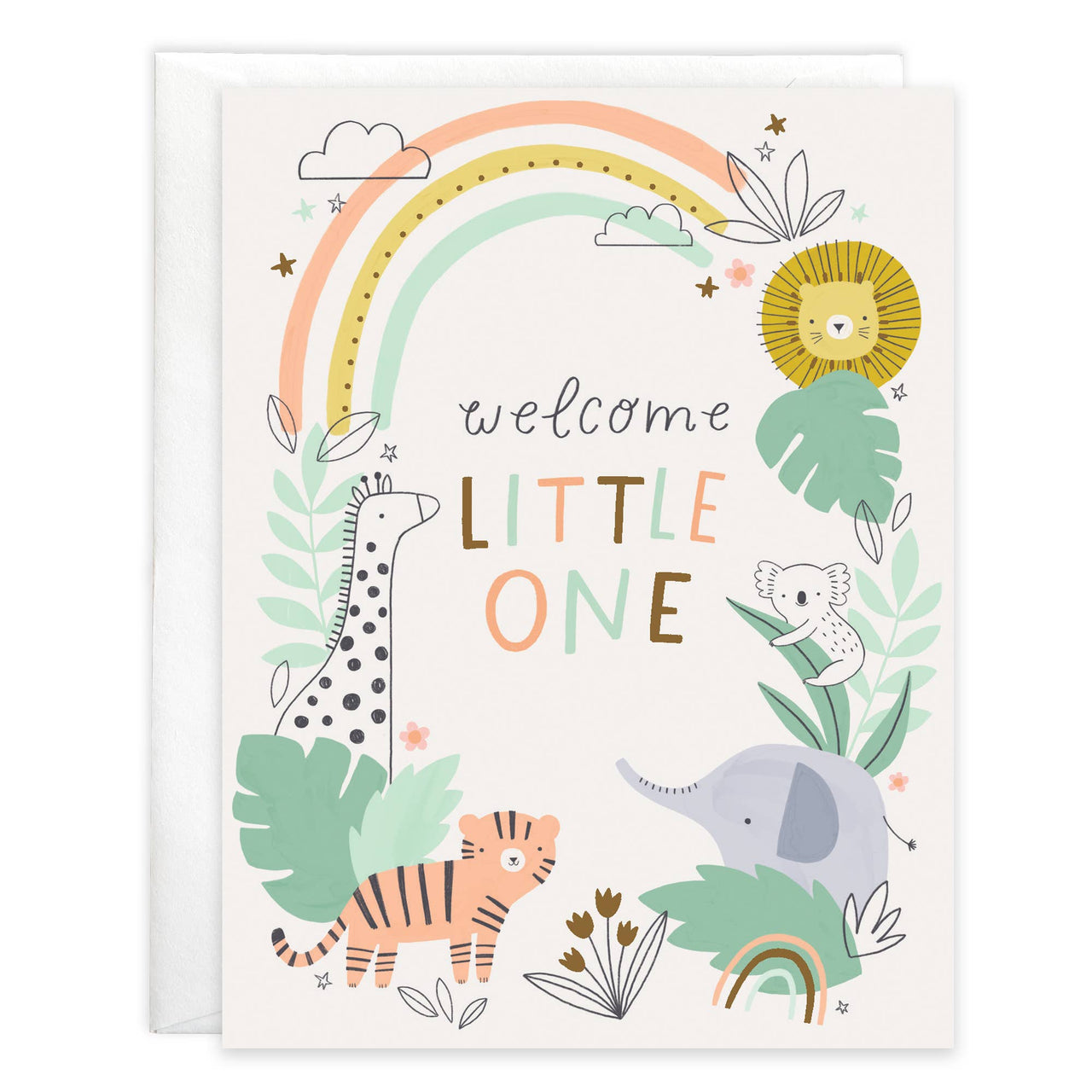 Baby Greeting Card - Welcome Little One Jungle
