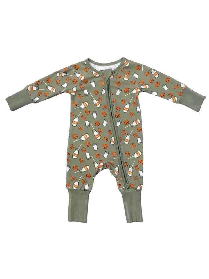 Long Sleeve Zip Romper | Christmas
