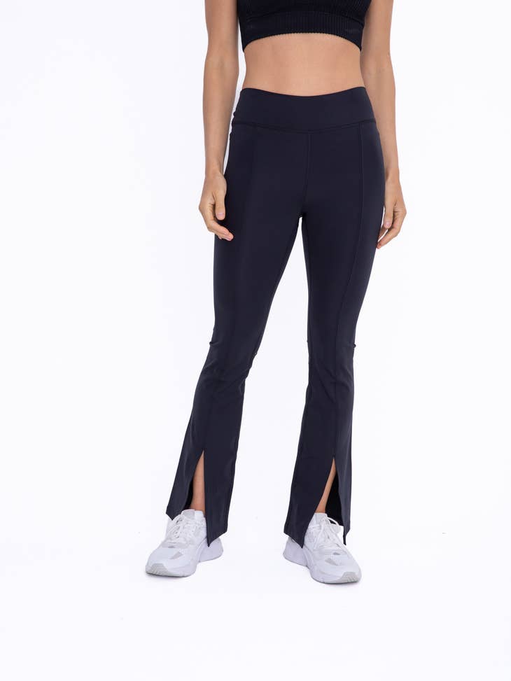Venice Mid-Rise Leggings with Front Slits | Black