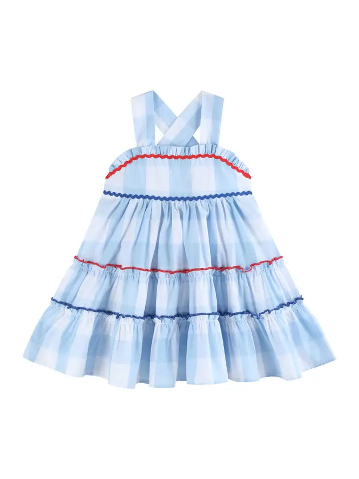 Blue Gingham Layered Sundress