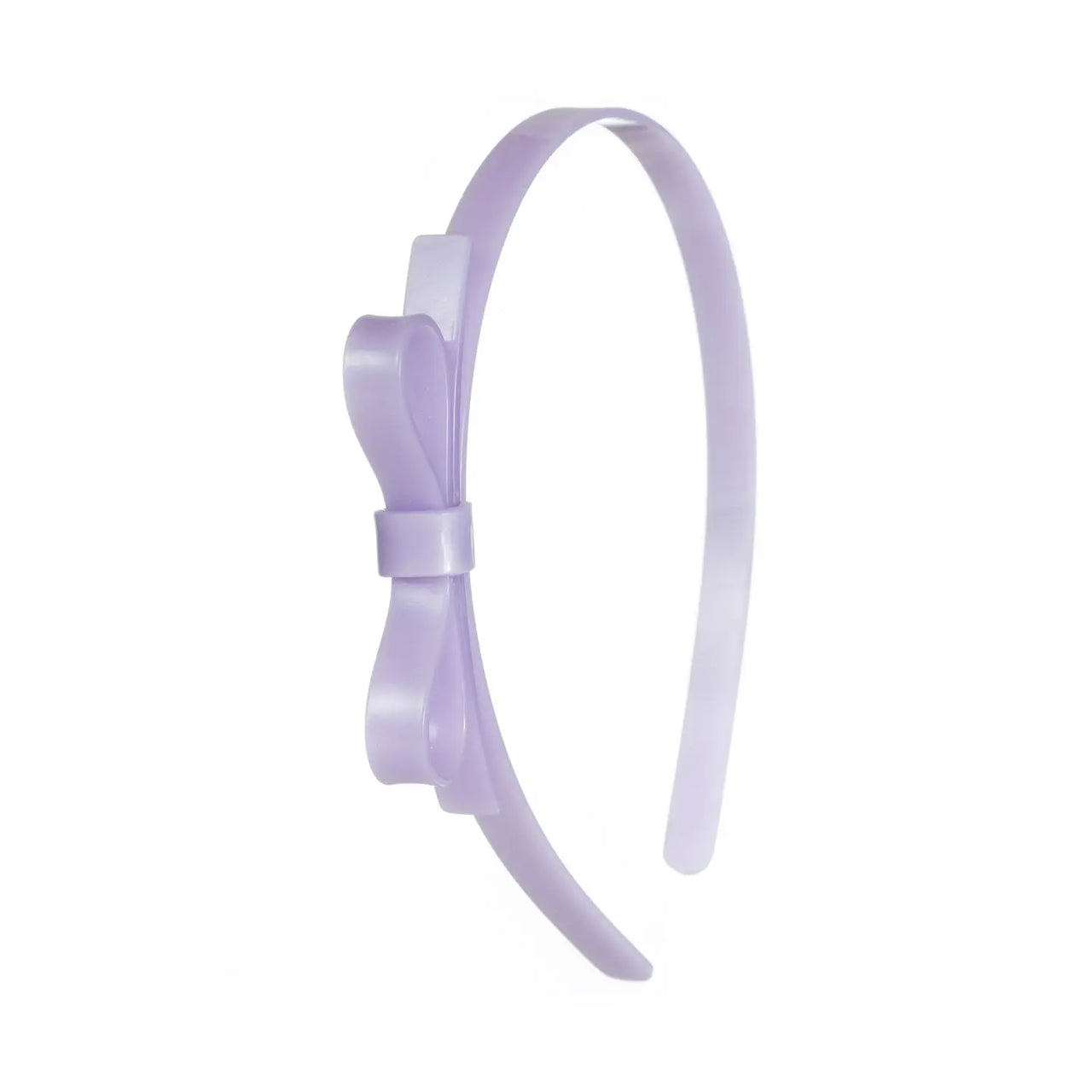 Purple Satin Thin Bow Headband