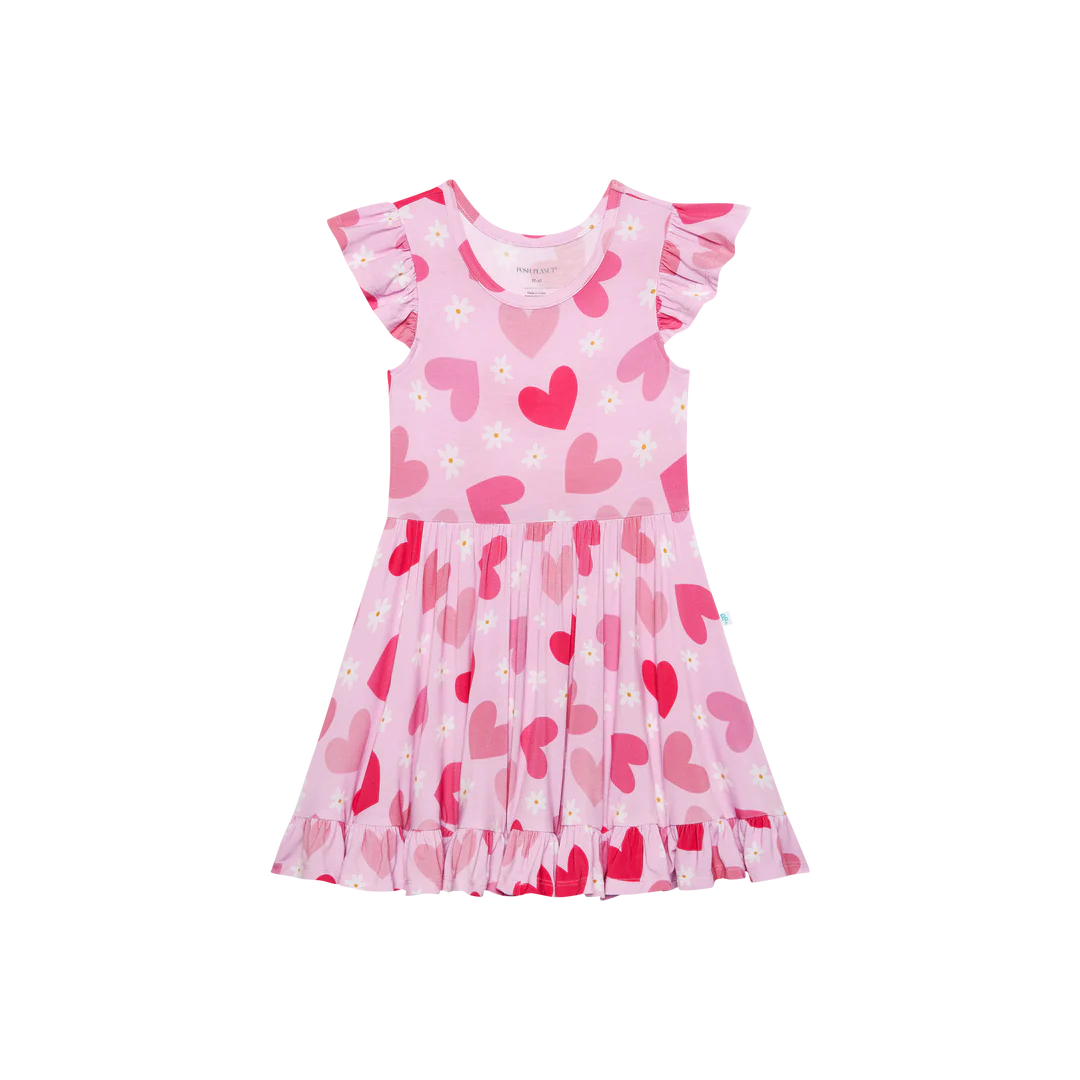 Daisy Love Cap Sleeve Ruffled Twirl Dress