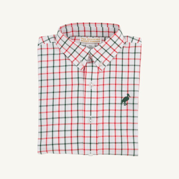 Dean's List Dress Shirt | Old Town Tattersall with Grier Green Stork