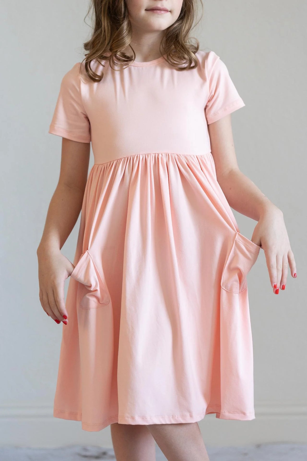 Peach Pocket Twirl Dress ** FINAL SALE **