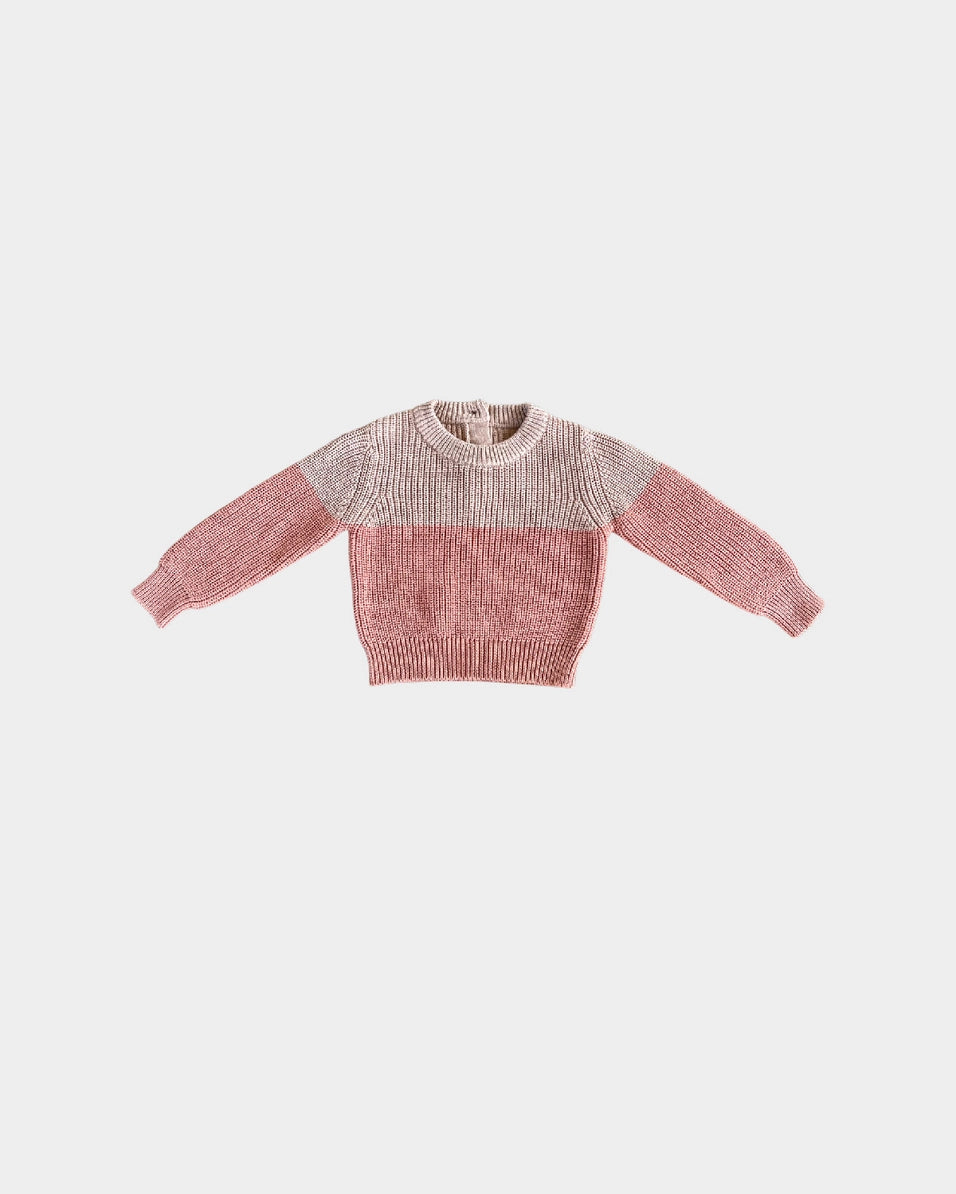 Colorblock Knit Sweater | Rose Tan