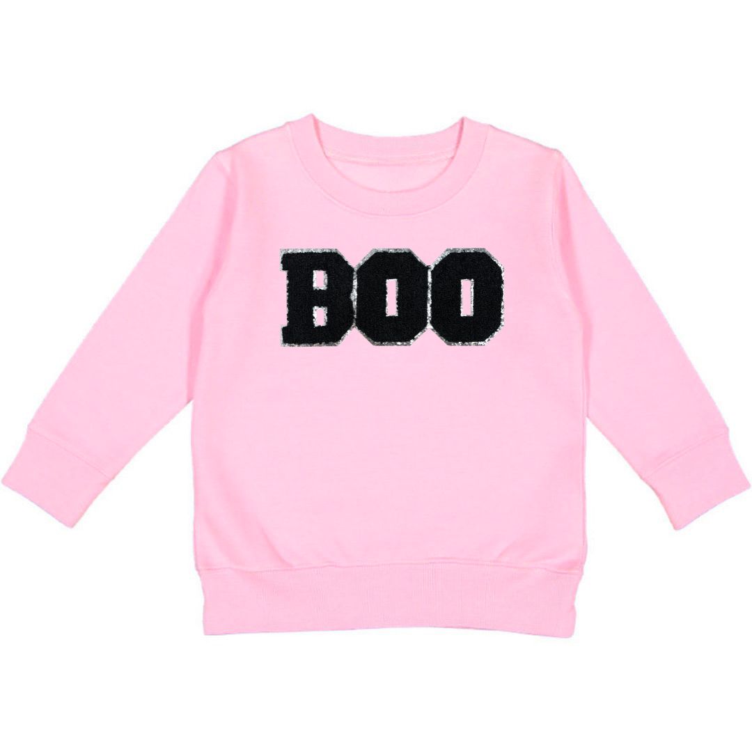 Pink Boo Patch Halloween Sweatshirt