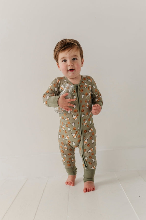 Long Sleeve Zip Romper | Christmas