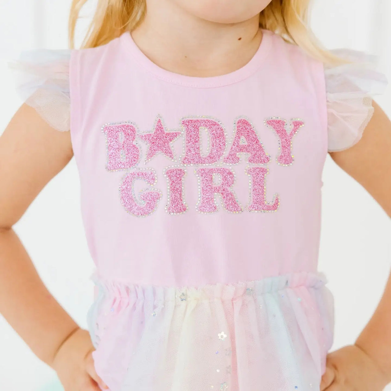 Birthday Girl Fairy Dust Short Sleeve Tutu Dress | Kids