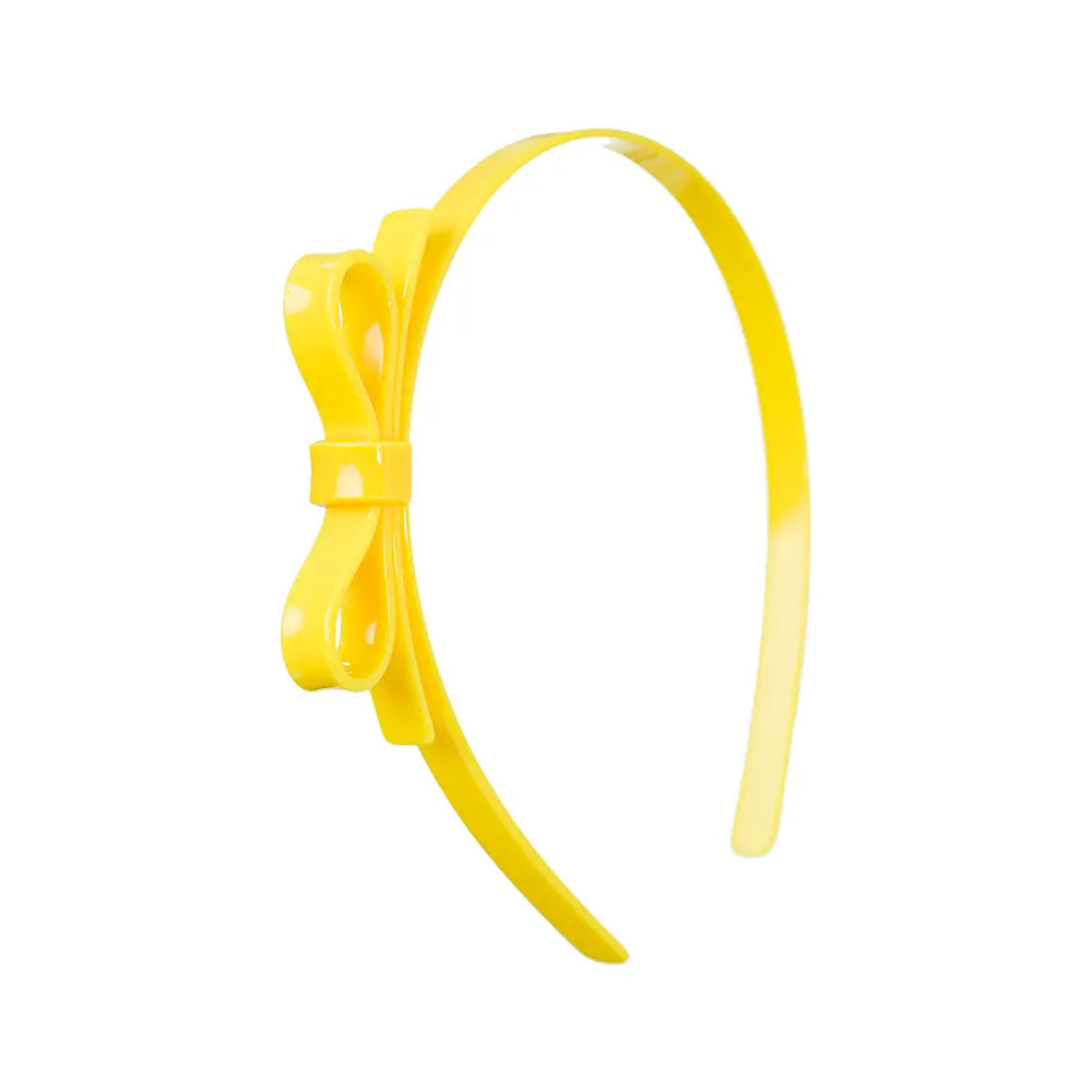 Bright Yellow Thin Bow Headband