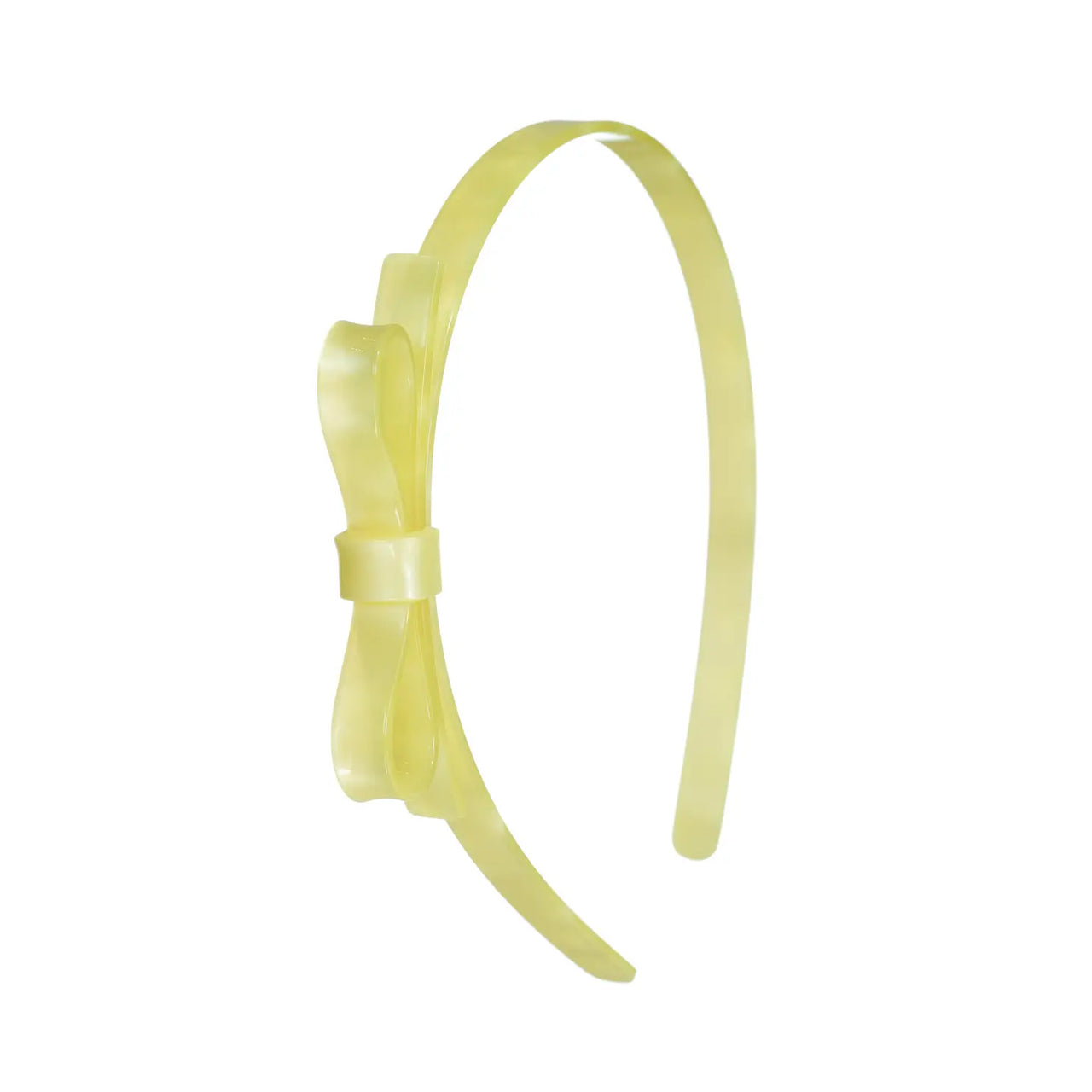 Yellow Satin Thin Bow Headband