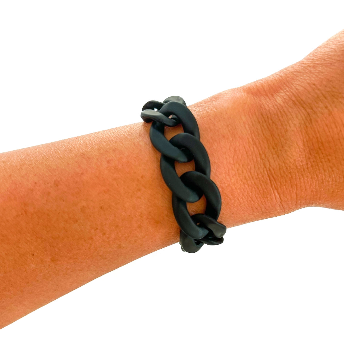 Matte Black Chunky Chain Bracelet