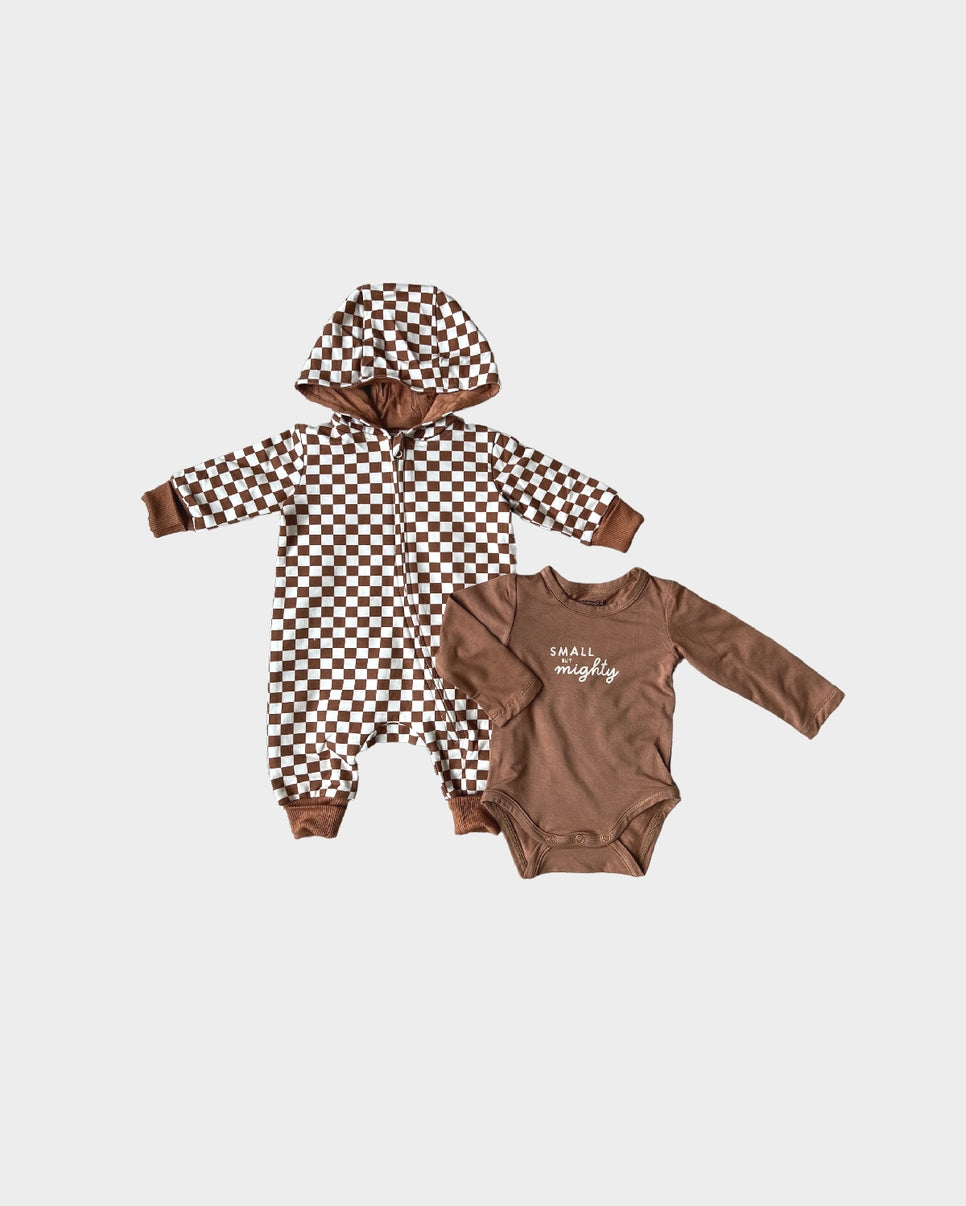Baby Zip Romper | Checkered