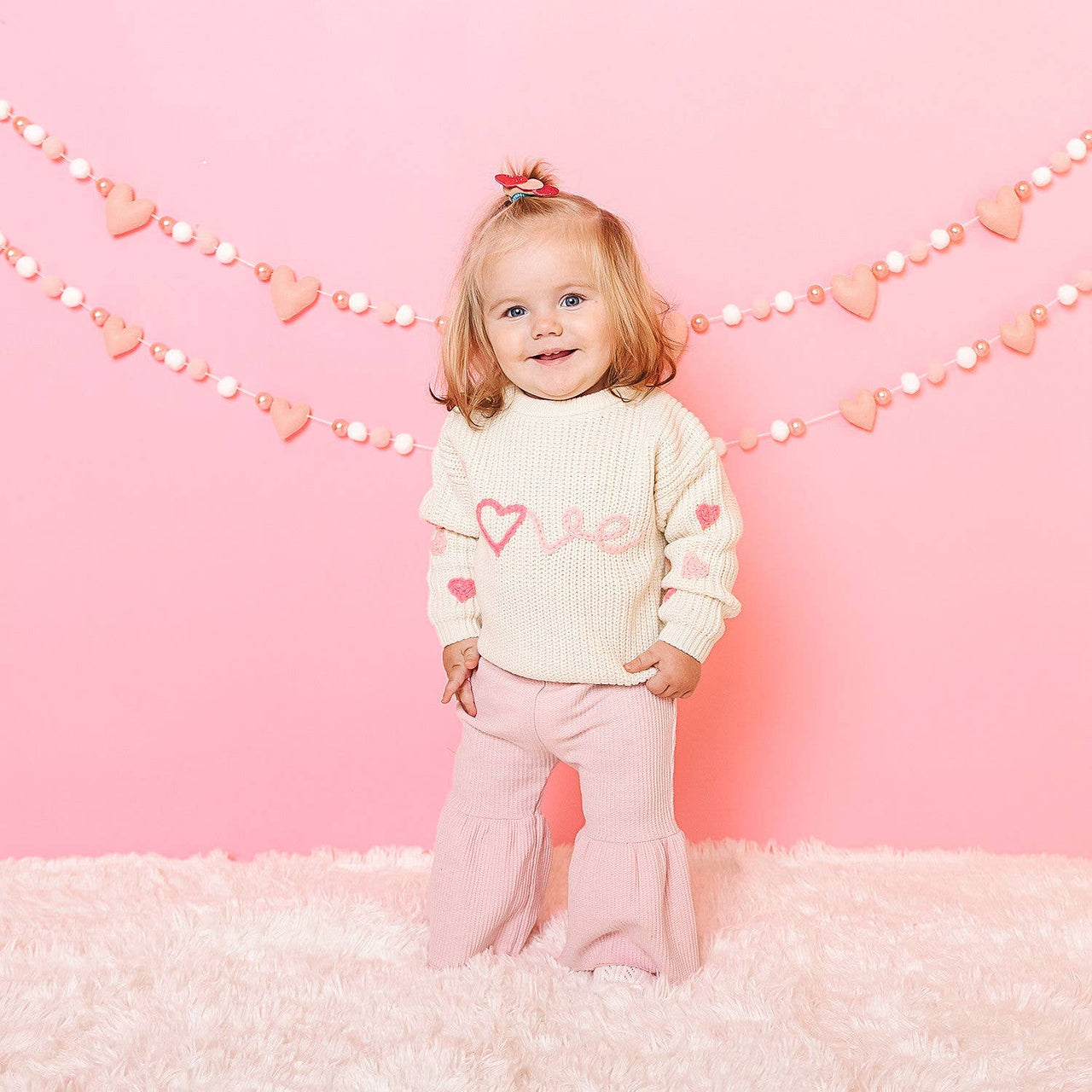Ditsy Love Valentine's Day Knit Sweater