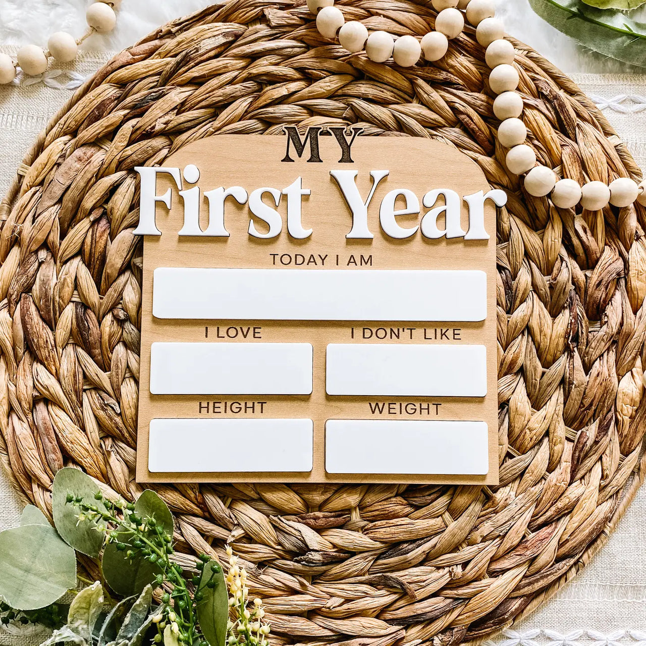 My First Year Monthly Stat Milestone Stat Board