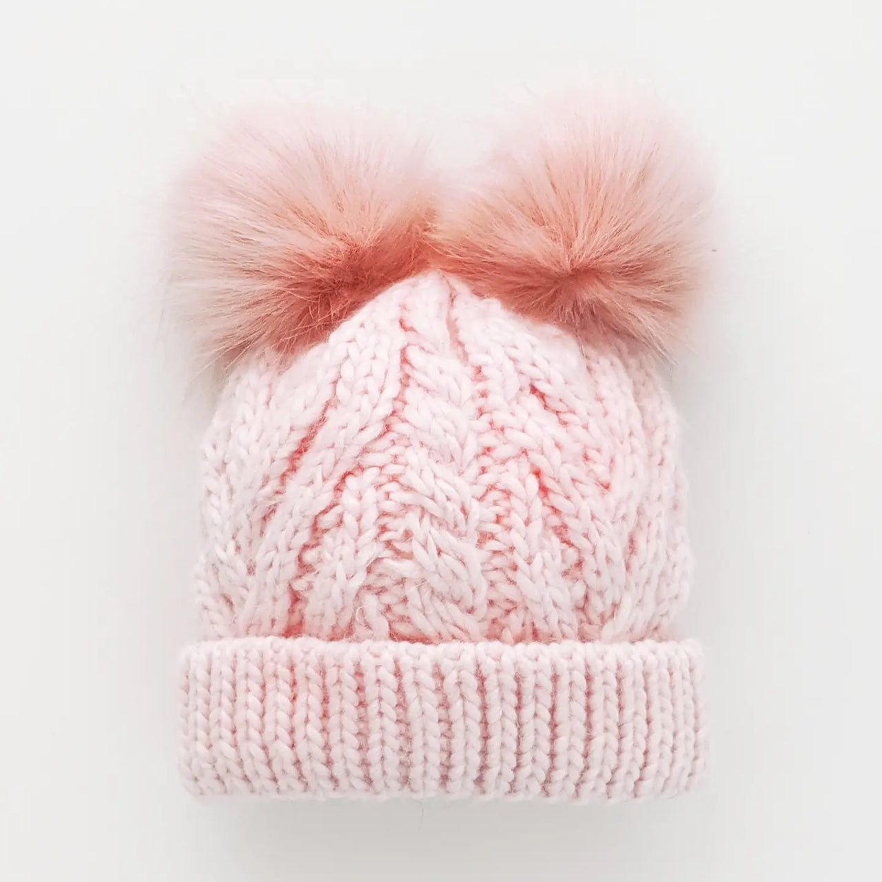 Blush Pink Fluffer Beanie Hat