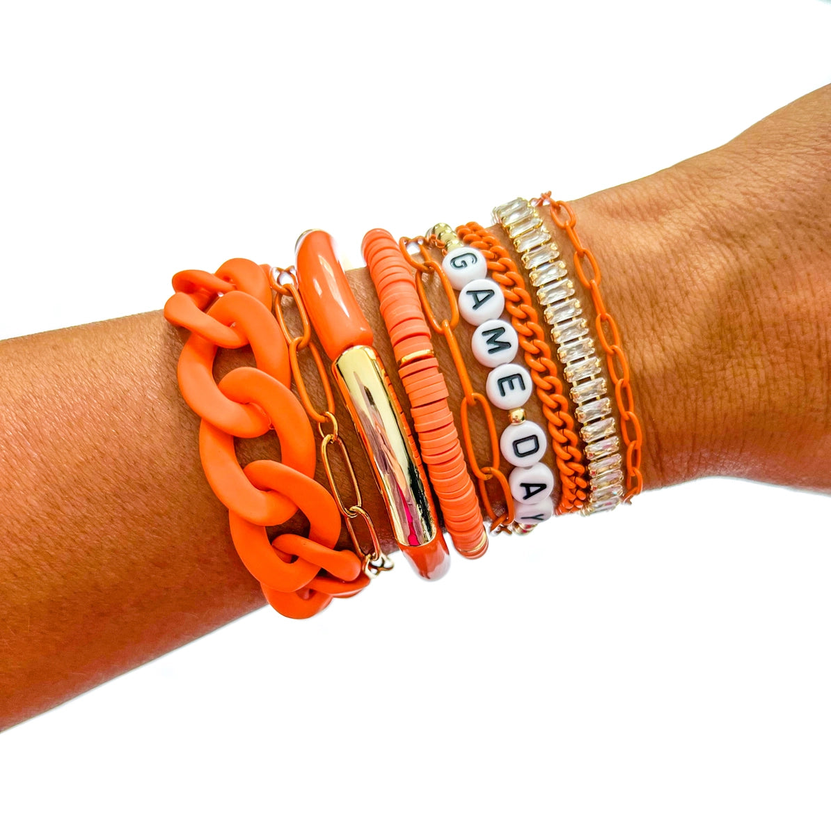 Orange Paperclip Bracelet