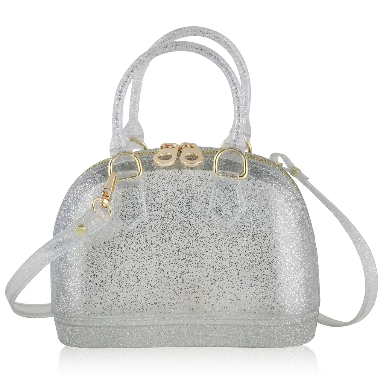 Cate Jelly Bag | Silver Sparkle with Ice Cream Charm
