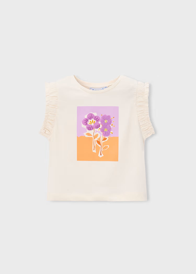 Girl's Floral Sleeveless T-Shirt