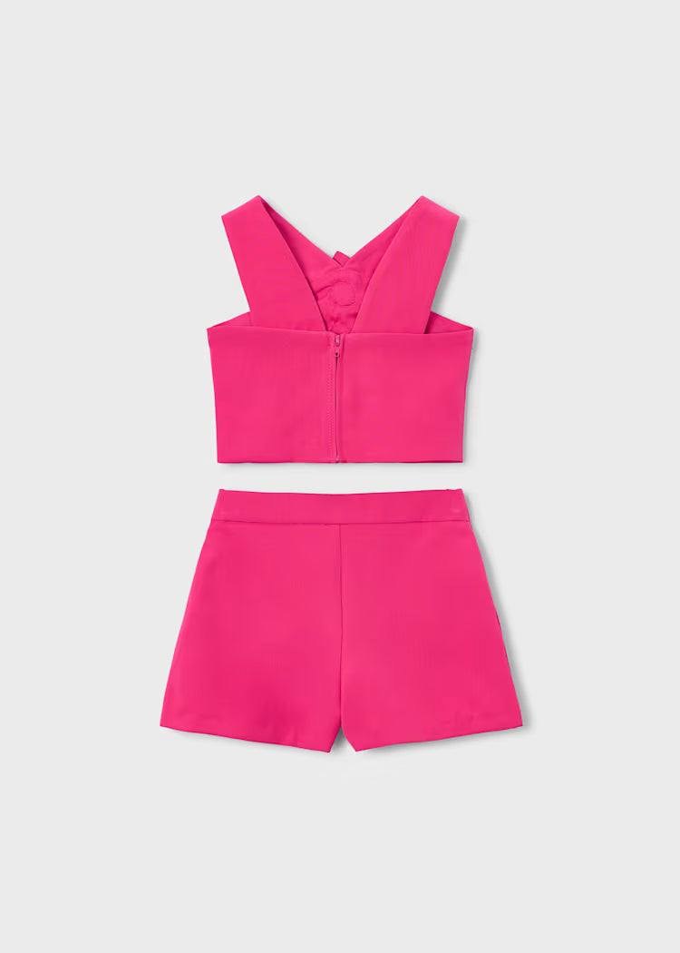Girls Shorts and Top Set | Flower Applique