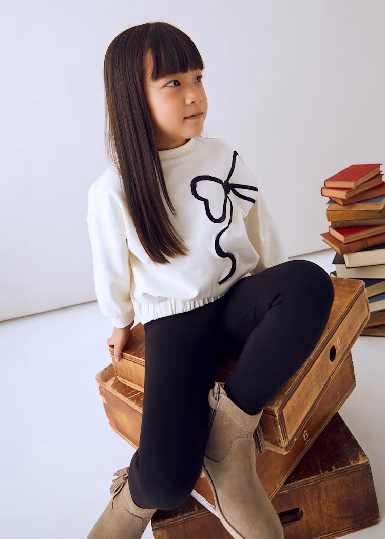 Girls Printed Sweatshirt + Legging Set | Bow