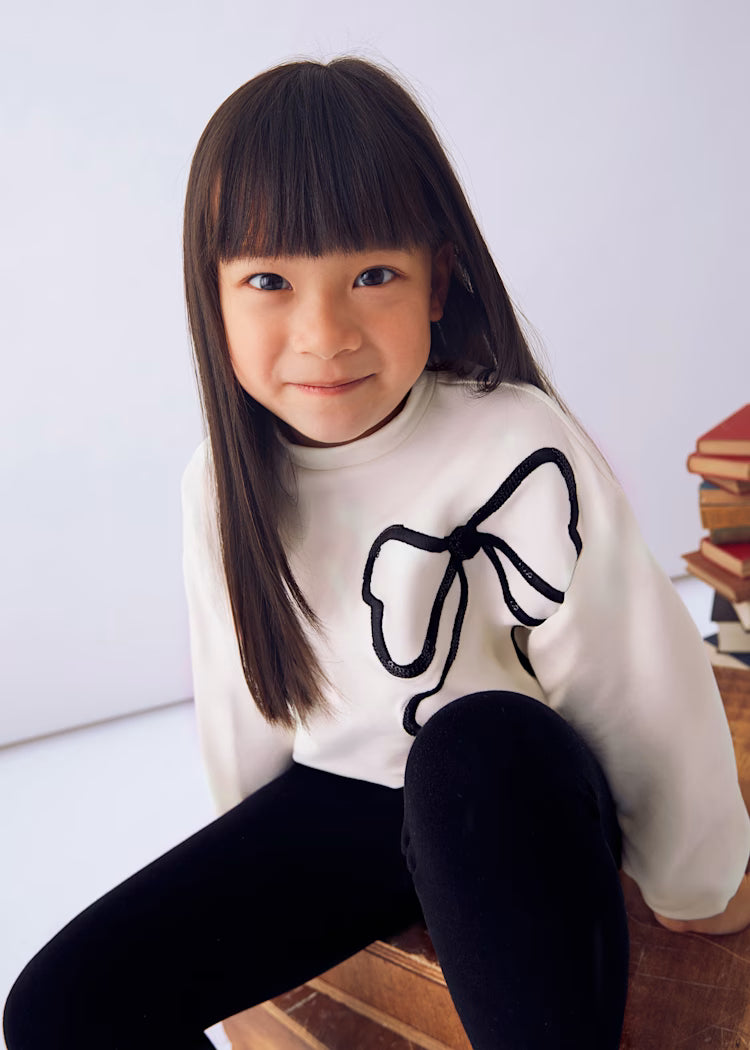 Girls Printed Sweatshirt + Legging Set | Bow
