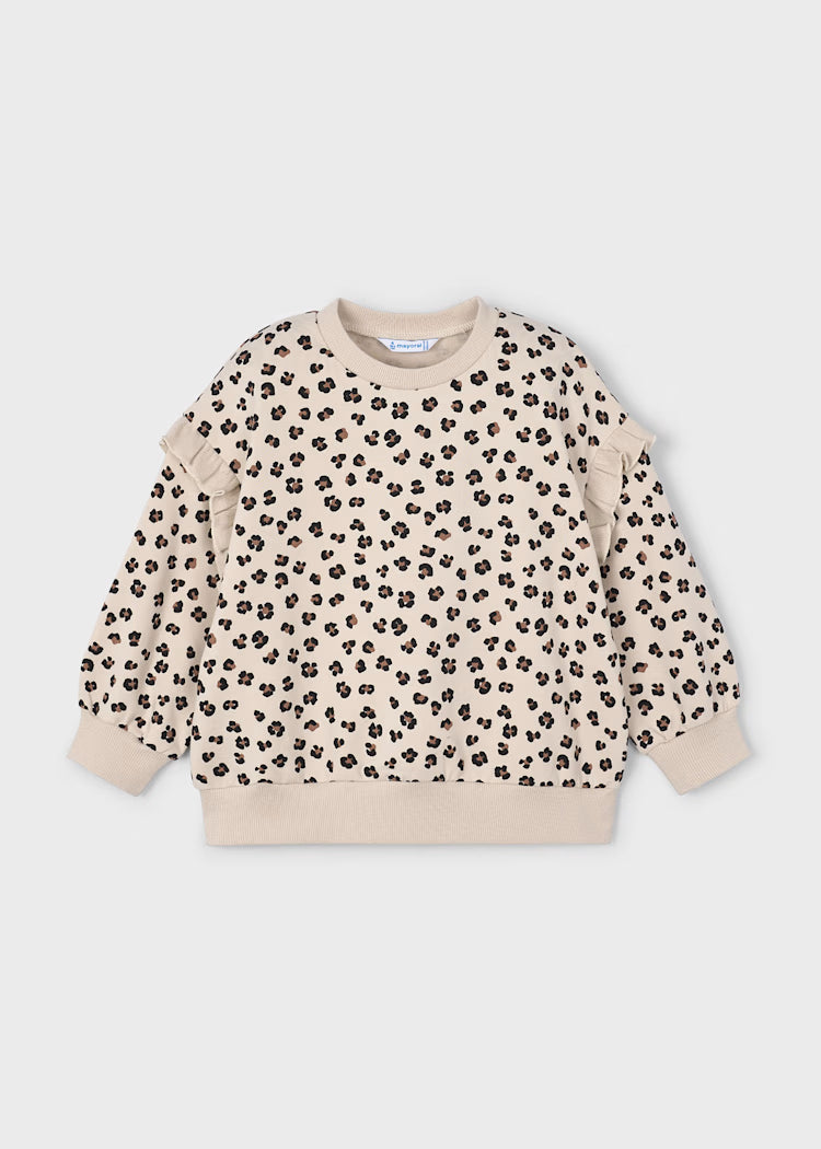 Girl Sweatshirt with Ruffled Sleeves