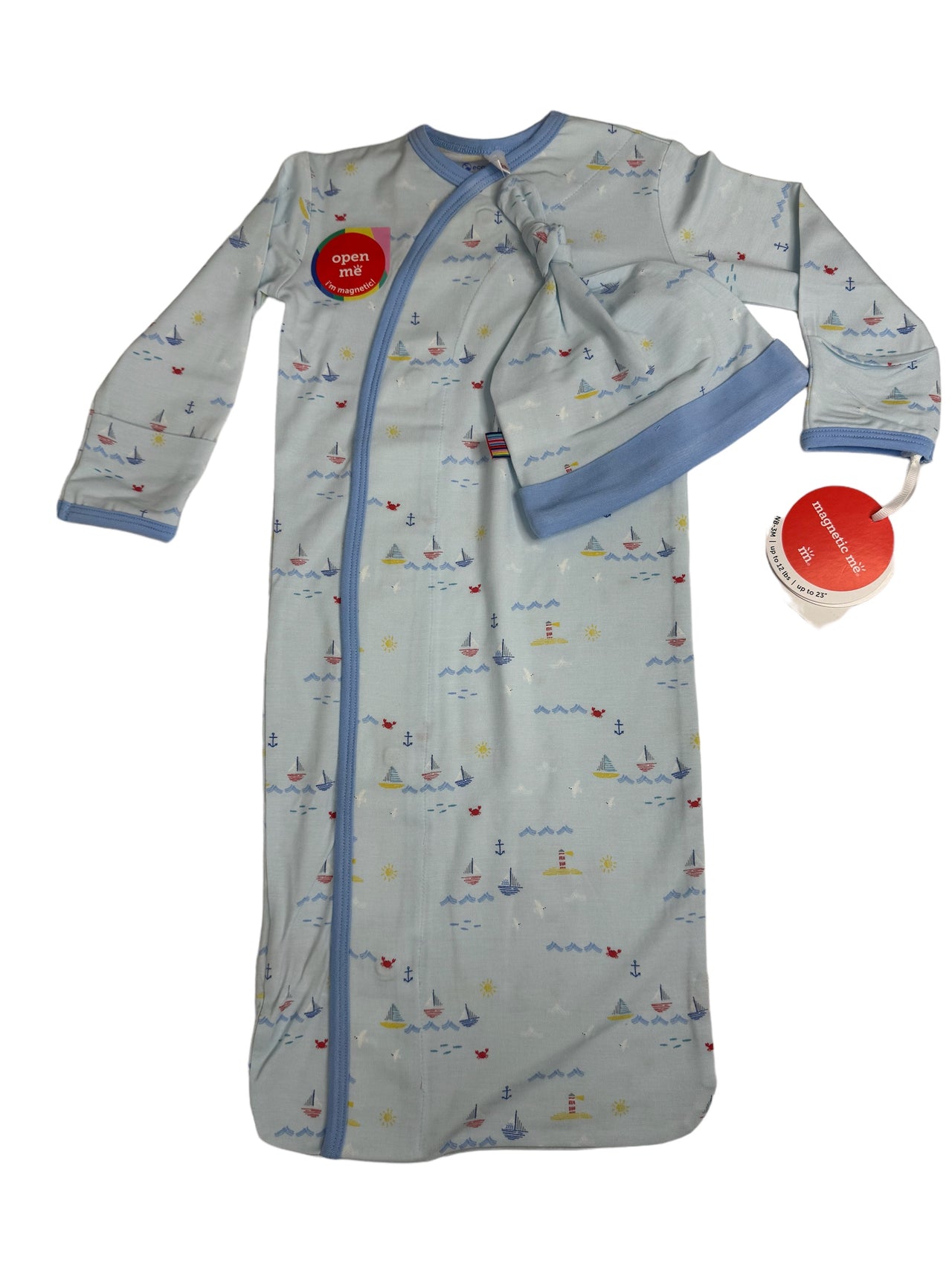 Sail Abrate Good Times Magnetic Gown & Hat Set | NB-3M