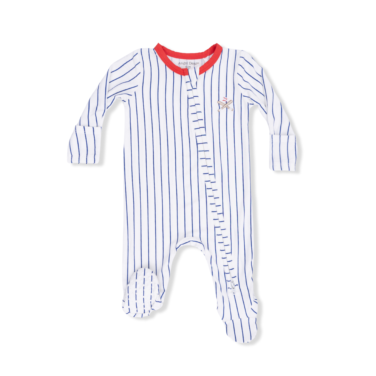 2-Way Zipper Footie | Baseball Stripe
