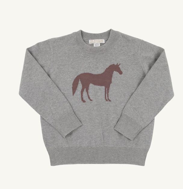Isaac's Intarsia Sweater | Grantley Gray with Horse Intarsia
