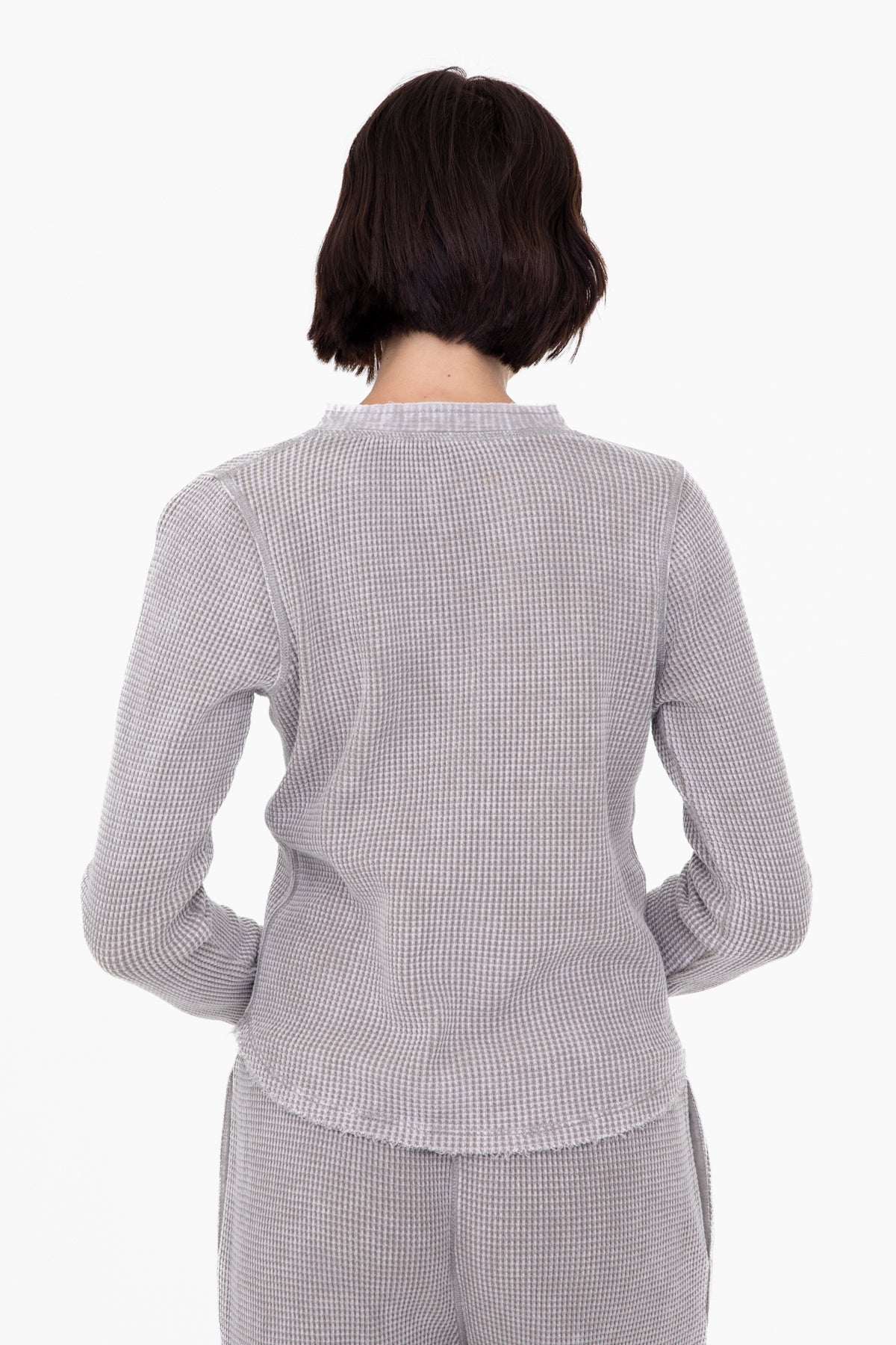 Distressed Mineral-Washed Long Sleeve Top || Slate **FINAL SALE**