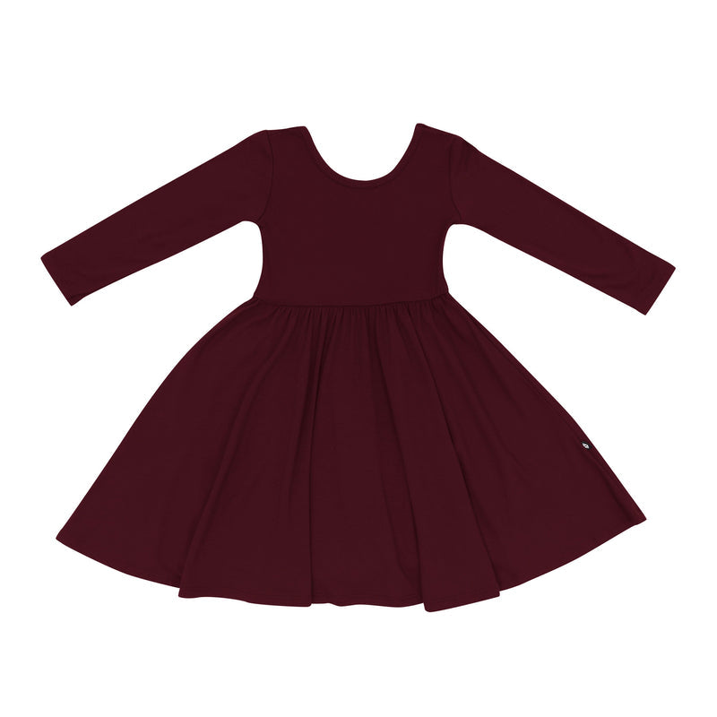 Long Sleeve Twirl Dress | Burgundy