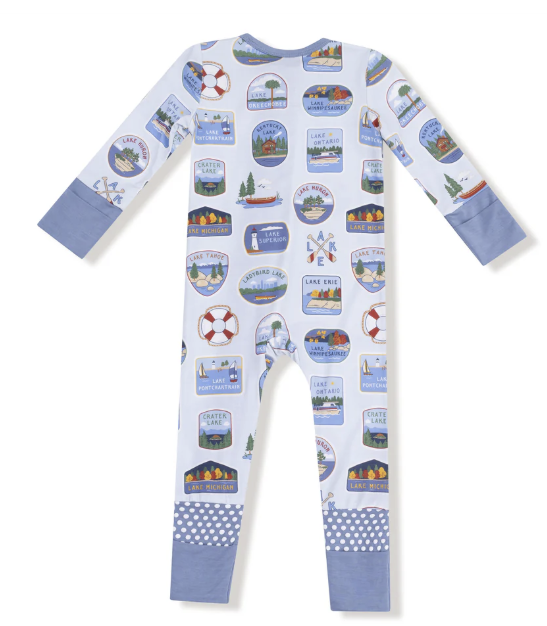 2-Way Zipper Convertible Romper | Lake Stickers