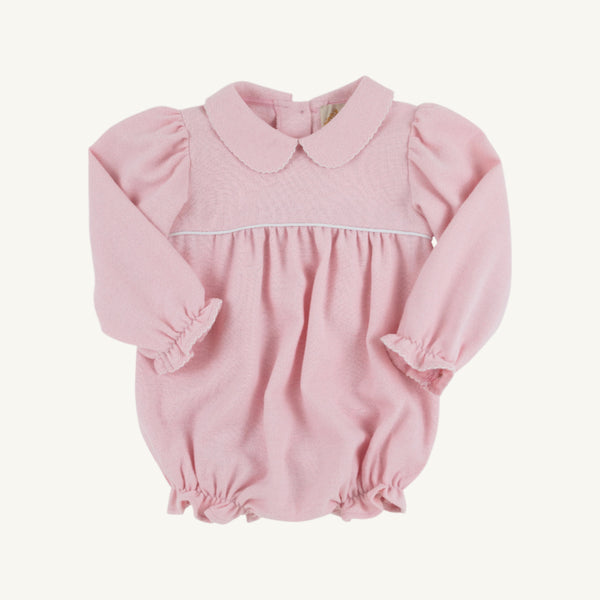 Long Sleeve Britt Bubble | Sandpearl Pink Herringbone with Worth Avenue White