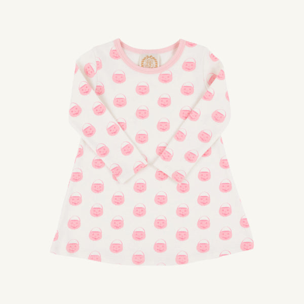 Long Sleeve Polly Play Dress | Vintage Prep Pumpkin Pails with Sandpearl Pink