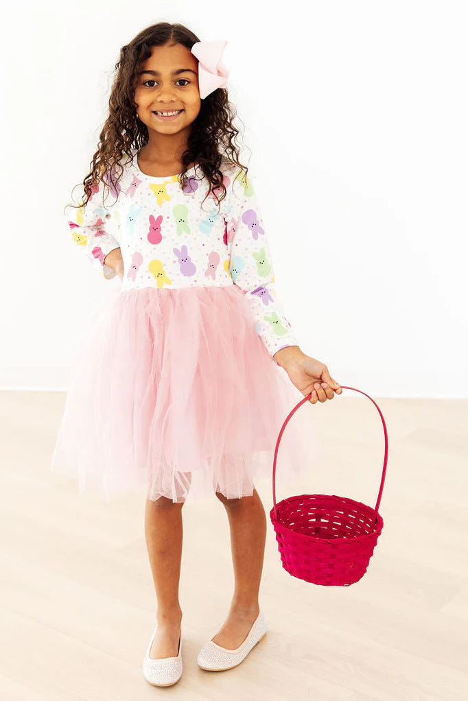 Bunny Treats Long Sleeve Tutu Dress