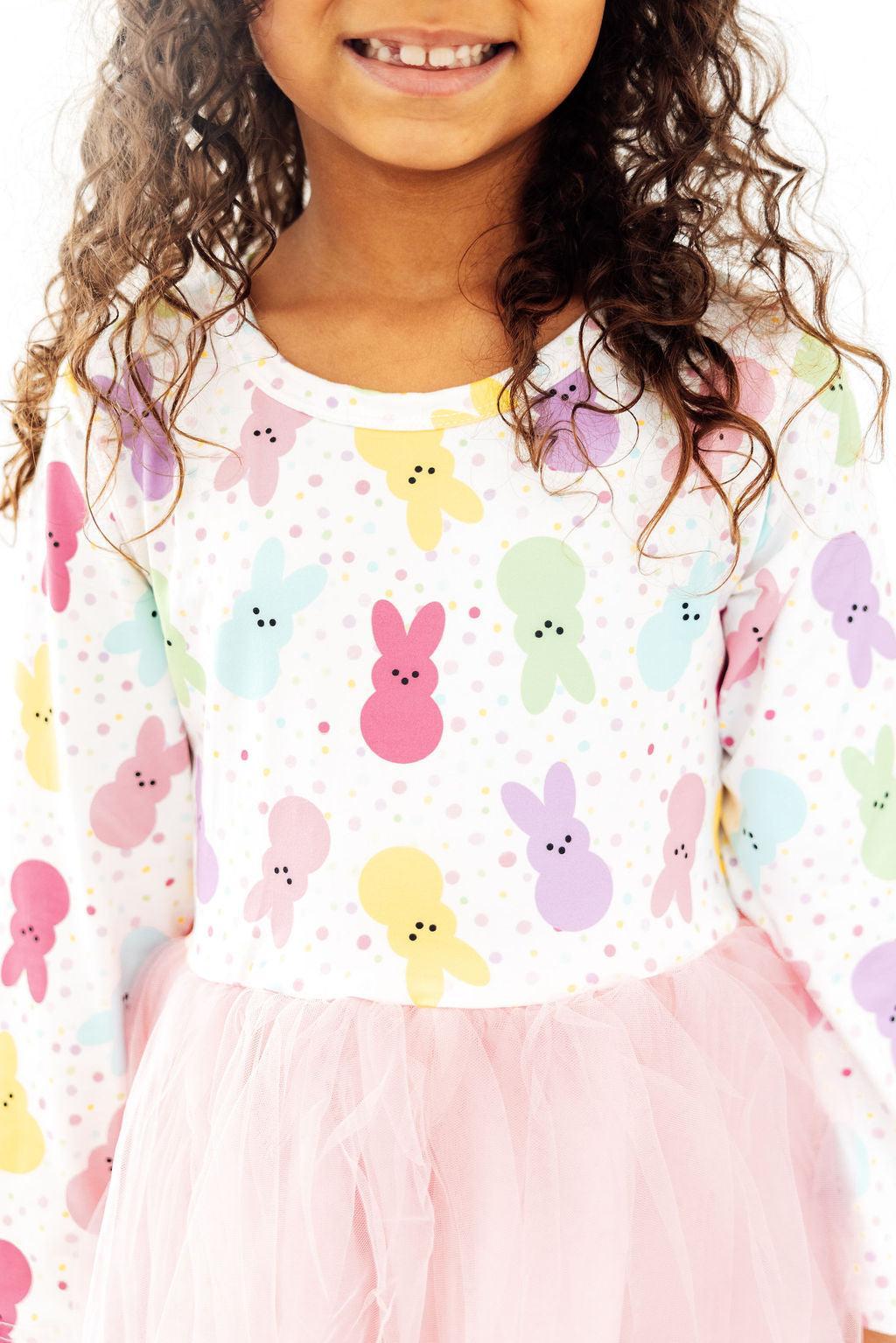 Bunny Treats Long Sleeve Tutu Dress