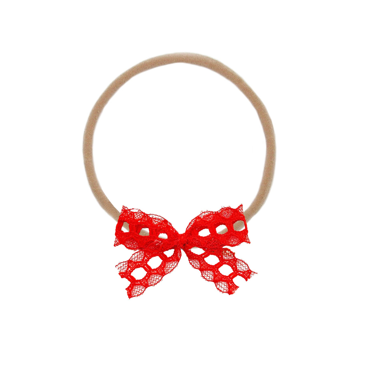 Lace Bow | Mini Red Headband