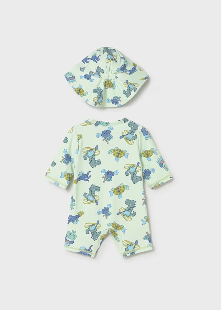 Newborn Boy 2-Piece Swim Set with Sun Protection