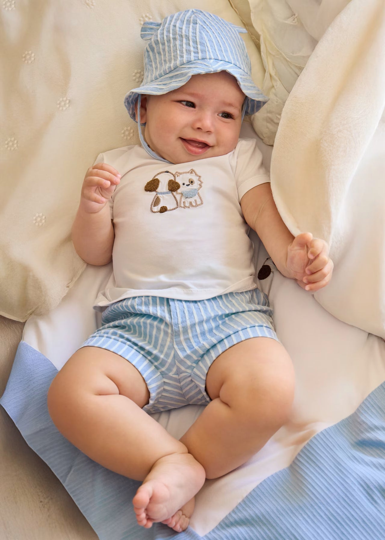 Newborn Boy 3-Piece Short Set | Sky Blue