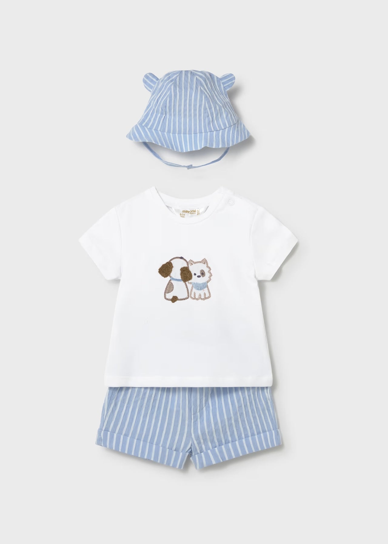 Newborn Boy 3-Piece Short Set | Sky Blue