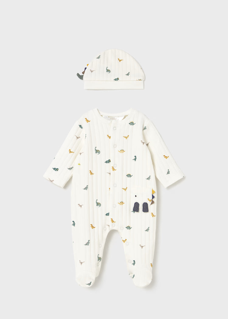 Newborn Boy One Piece with Hat | Dino